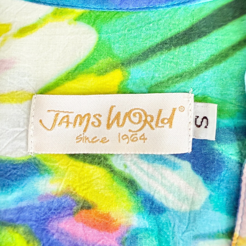 JAMS World Floral Tunic Shirt 3/4 Button Down Womens Small - Picture 5 of 8